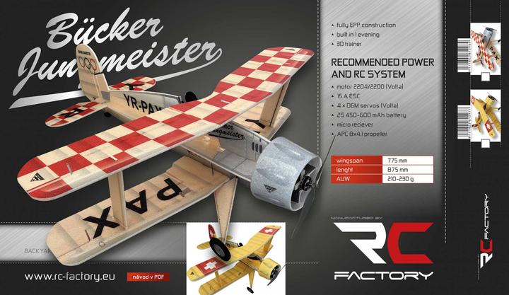 Produktbild RC Factory RC-Factory Bücker Jungmeister Yellow BACKYARD series (Kunstflug)