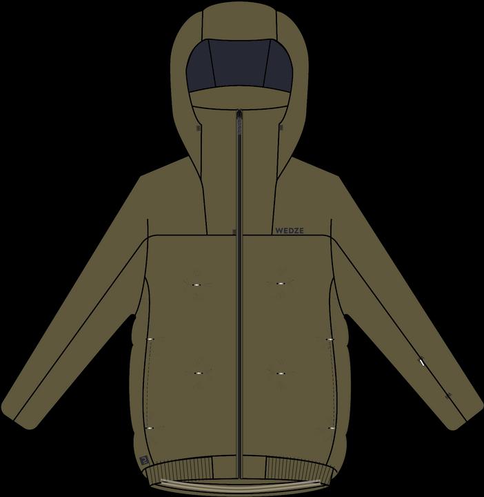 Wedze Skijacke Kinder wattiert warm wasserdicht - Piste 500 khaki (146)