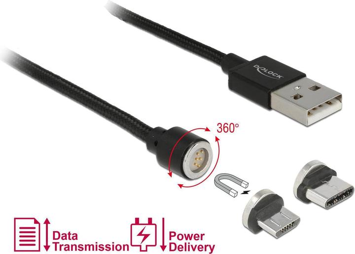 Actual product image Delock USB2.0 charging cable magnetic plugs (1.10 m, USB 2.0)