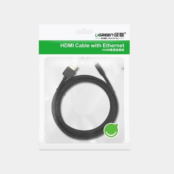 Produktbild Ugreen HD127 Micro HDMI - HDMI Cable 4K 3D 1m (black) (1 m, HDMI)
