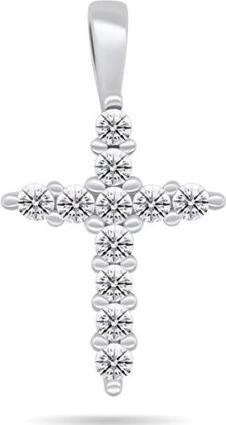 Brilio Silver - Sparkling silver pendant with zircons Cross PT68W