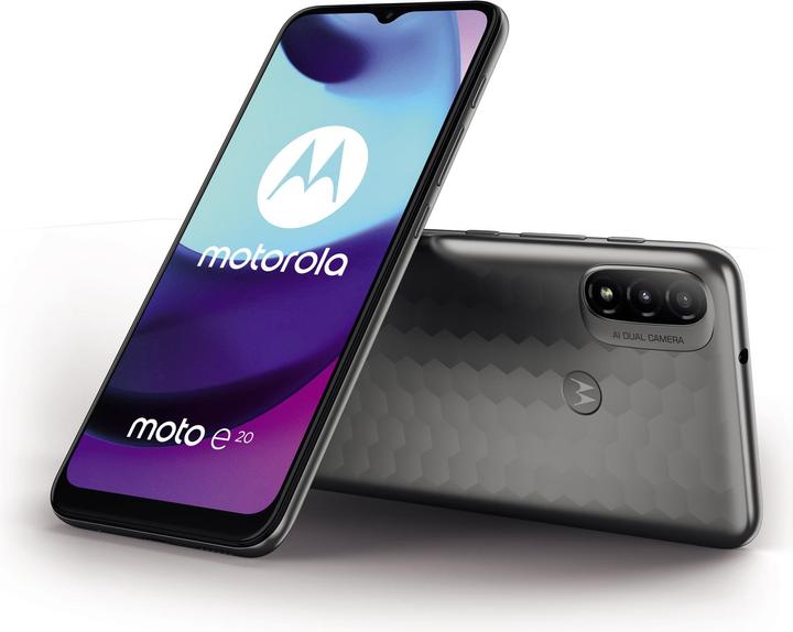 Immagine prodotto Motorola Moto e20 (32 GB, Grigio grafite, 6.50", Doppia SIM Ibrida, 13 Mpx, 4G)
