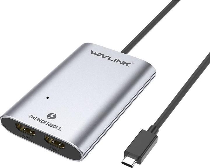 Actual product image Wavlink WS-UTA02H Thunderbolt / HDMI Adapter (1x Thunderbolt - 2x HDMI®) Space Grey single wire 50cm (HDMI, Thunderbolt, 50 cm)