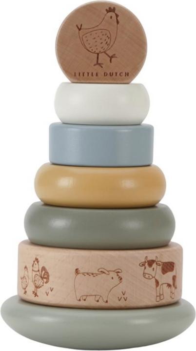 Image du produit Little Dutch Holz-Stapelturm mit Ringen Little Farm FSC