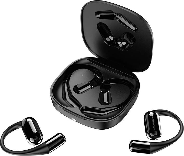 Productafbeelding 4smarts Open-Ear Bluetooth Kopfhörer SkyBuds AI Screen, Schwarz (28 h, Draadloze)