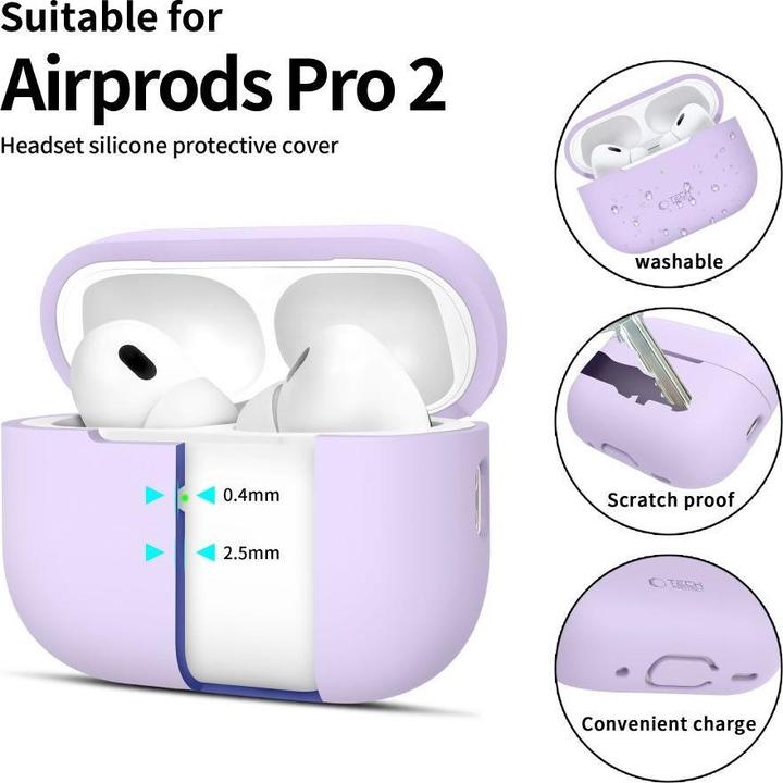 Produktbild Tech-Protect Silicone Case for Apple AirPods Pro 1 / 2 - Purple (Kopfhörer Hülle)
