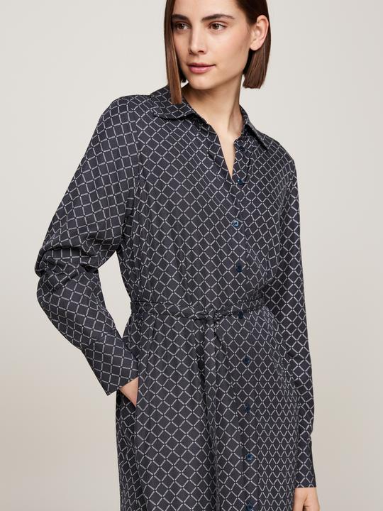 Produktbild Tommy Hilfiger Diamond Monotype Dames Jurk Viscose - Blauw - Maat 40 (40)