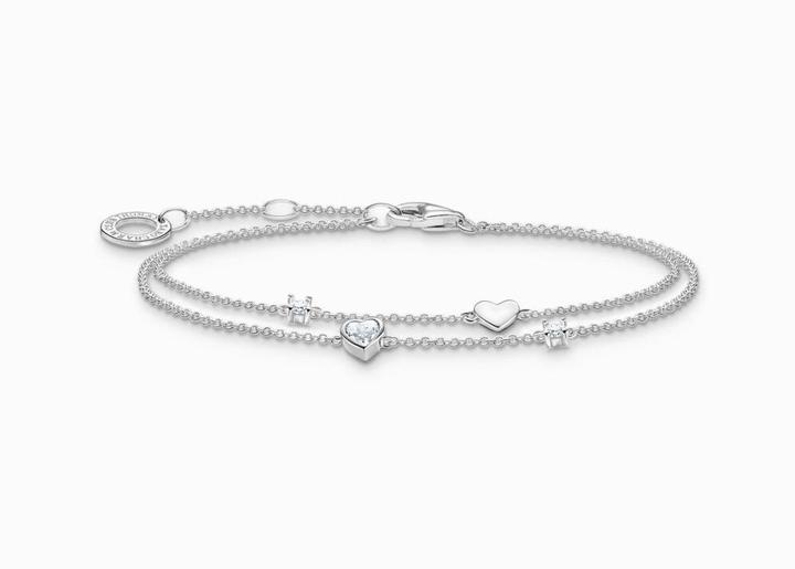 Immagine prodotto Thomas Sabo Bracciale con cuori e pietre bianche (19 cm, Argento 925)