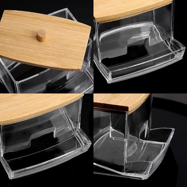 Produktbild PhoneLook Schöner Wattestäbchenhalter / Spender Wattebällchen Aufbewahrer aus & Glas