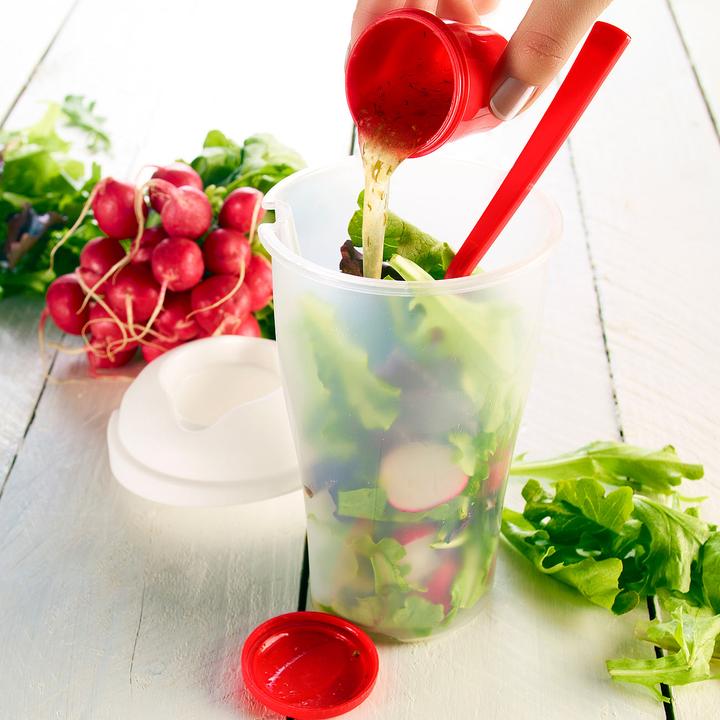 Produktbild Rosenstein & Söhne Salat-to-go-Becher mit Dressingbehälter & Gabel