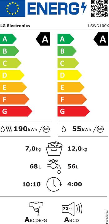 Energy Label LG LSWD100X (CH plug)