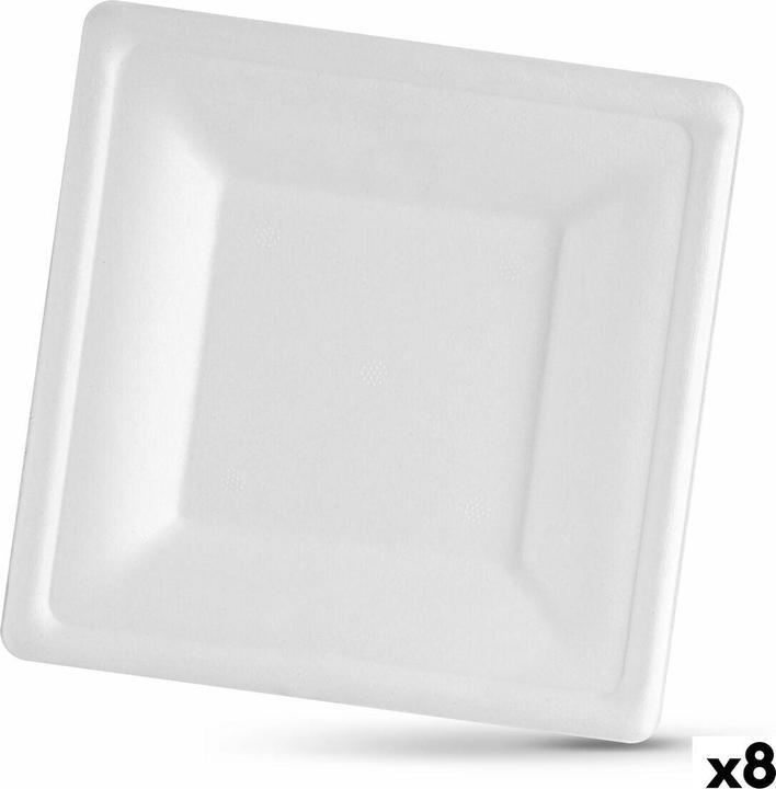 Produktbild Algon Geschirr-Set Einwegartikel Zuckerrohr karriert 26 cm (8 Stück) (8 x)