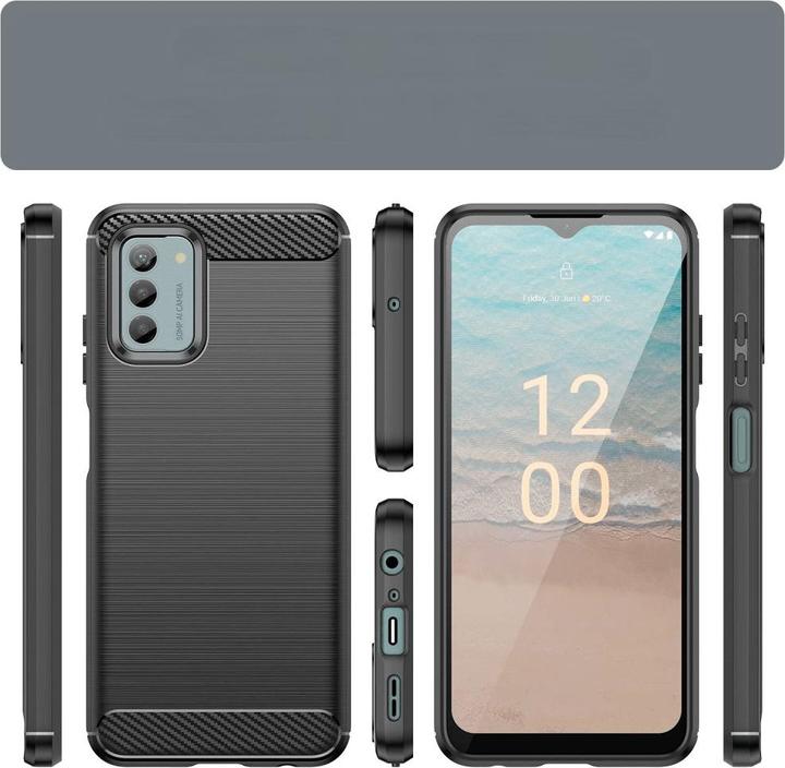 Produktbild Cover-Discount Nokia G22 - Metall Carbon Look Hülle schwarz (Nokia G22)