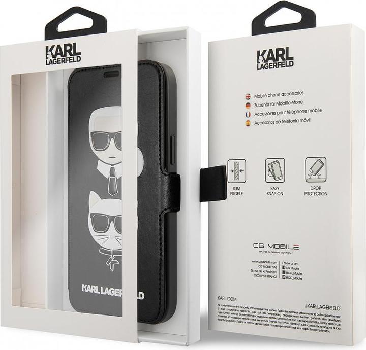 Image du produit Karl Lagerfeld Leather Cover Heads Book for Apple iPhone 12 /12 Pro Black KLFLBKSP12MFKICKC (EU ) (Apple iPhone 12 Pro, Apple iPhone 12)
