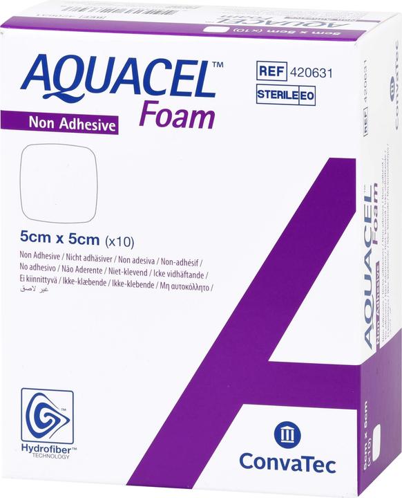 Aquacel Ag Schaumverband nicht-adhäsiv 5x5cm (10 x)