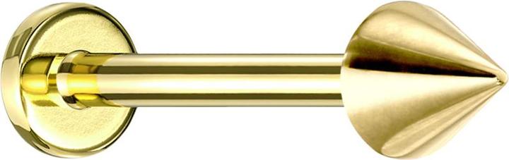 Star Piercing Micro Labret vergoldet mit Cone (ohne Messing, Titan G23)