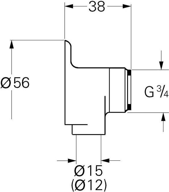 Actual product image Grohe Wall washer au 3/4inchxd= 15 solder connection 2 pieces ch