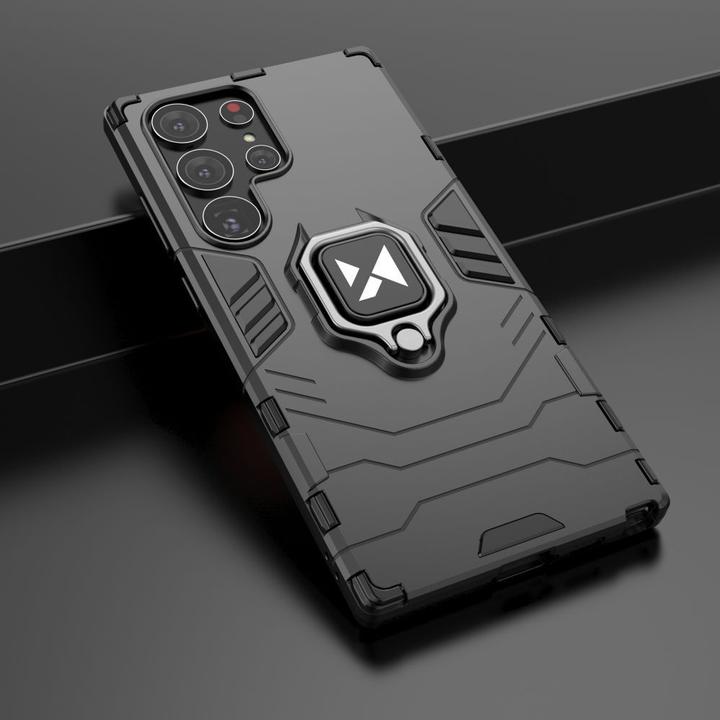 Actual product image Wozinsky Ring Armor case for Samsung Galaxy S23 Ultra armored cover magnetic holder ring black (Samsung Galaxy S23 Ultra)