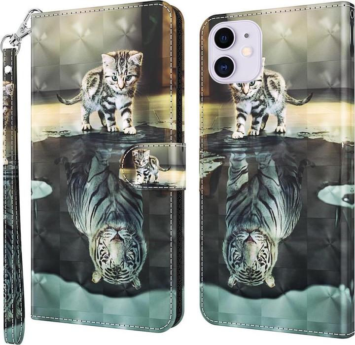 Produktbild Cover-Discount iPhone 13 mini - Etui Glitzer Effekt Katze (Apple iPhone 13 mini)
