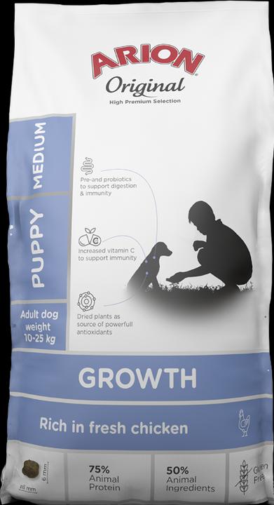 Arion Pollo di crescita originale medio 12 kg - (106061) (Cucciolo + gattino, 12000 g)