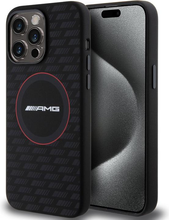 Mercedes AMG AMHMP15L23SMRK iPhone 15 Pro 6.1" czarny/black hardcase Silicone Carbon Pattern MagSafe (Apple iPhone 15 Pro)