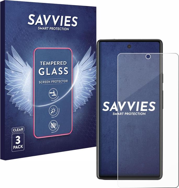 Produktbild Savvies Panzerglas Hartglas Displayschutz (3 Stück, Google Pixel 6a)