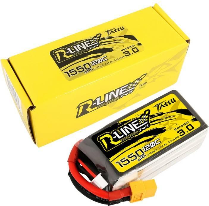Actual product image Tattu RC Battery LiPo 1550 mAh 14.8 V 120C R-Line V3.0 (14.80 V, 1550 mAh)