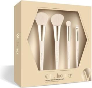 Unbranded Inter-Vion Set Oih Honey Makeup Brush Set 4Pcs.
