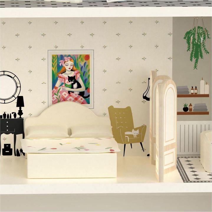 Produktbild Classic World Vintage-Puppenhaus aus Holz, 36-tlg.