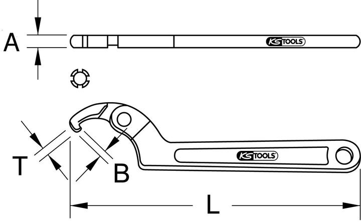 Produktbild KS Tools Gelenk-Hakenschlüssel mit Nase (50 mm, 19 mm, 40 mm, 35 mm, 42 mm, 27 mm, 48 mm, 28 mm, 39 mm, 23 mm, 43 mm, 22 mm, 30 mm, 24 mm, 41 mm, 29 mm, 45 mm, 33 mm, 25 mm, 32 mm, 46 mm, 34 mm, 21 mm, 38 mm, 47 mm, 44 mm, 36 mm, 31 mm, 49 mm, 37 mm, 20 mm, 26 mm)
