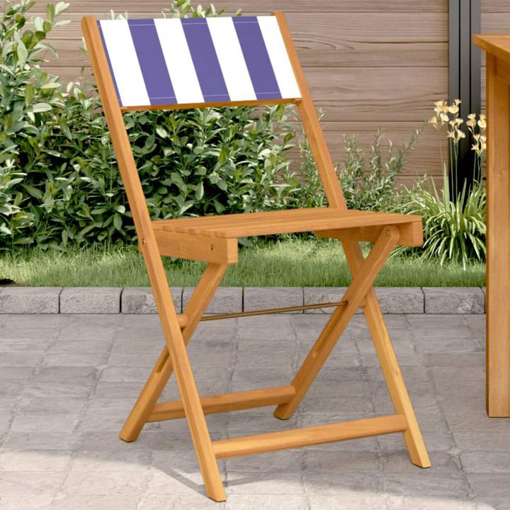 Actual product image VidaXL Bistro chairs 2 pcs. Acacia & fabric