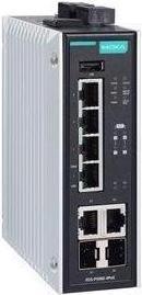 Actual product image Moxa EDS-P506E-4POE-2GTXSFP - Managed Ethernet switch with 4 PoE60W 10100BaseT(X) ports, 2 combo 10100100