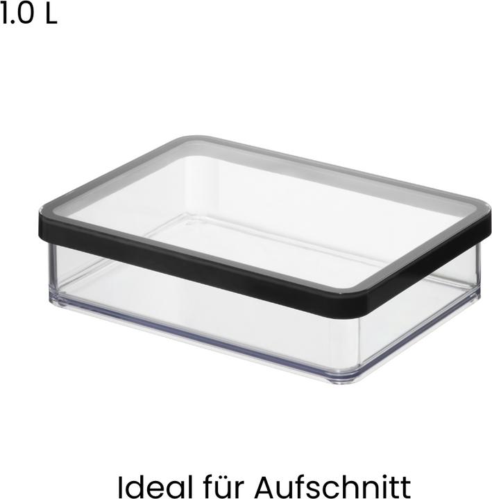 Produktbild Rotho LOFT Vorratsdosen KLAR schwarz (1 l)