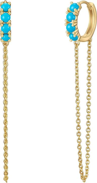 Glanzstücke München Damen Sterling Silber Türkis (rek.) gelbgold - 31434 (Sterling Silber)