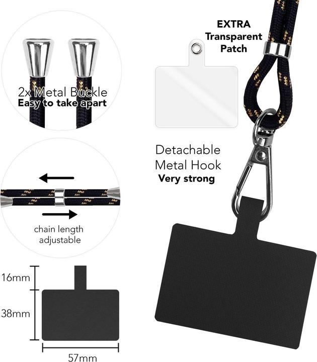 Produktbild Nalia Universal Handykette zum Umhängen mit Pad