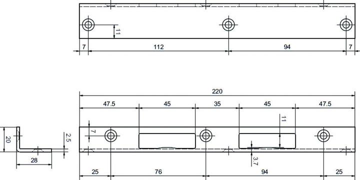 Produktbild Glutz Winkelschliessblech B-1120 (Schliessblech)