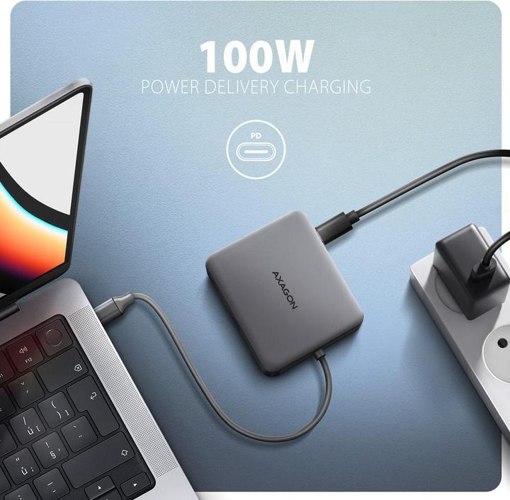 Produktbild Axagon HMC-5HL 2xUSB-A 4K HDMI GLAN PD100W USB-C (USB-C, 4 Ports)