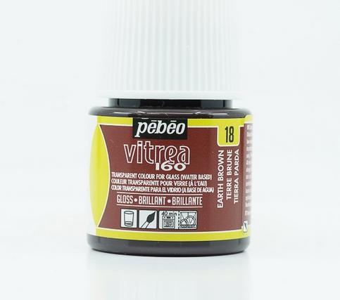 Image du produit Pebeo Vitrea 160 Brillant Terre Brune (Brun terre, 45 ml)