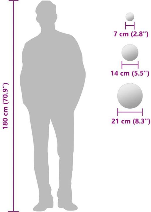 Image du produit VidaXL Miroir mural (Ø 21 cm, Ø 14 cm, Ø 7 cm)