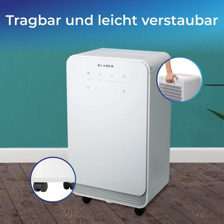 Image du produit KLAMER Déshumidificateur 12L (30 m², 12 l/24h)