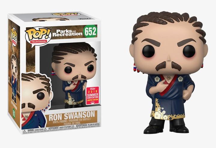 Actual product image Funko POP! Parks and Recreation Ron Swanson (Cornrows) Exclusive 2018