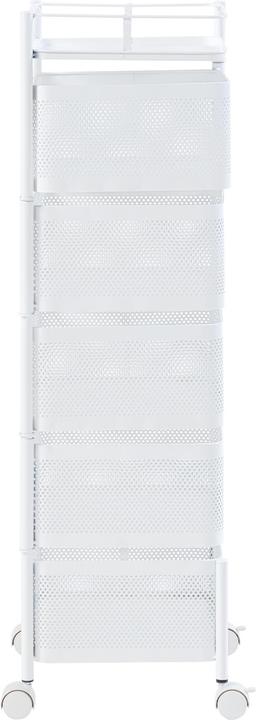 Produktbild En.Casa Rollwagen Sunndal mit 5 Ebenen 94,5x27x27cm Weiss