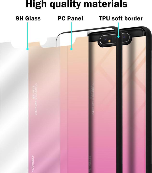 Productafbeelding Cadorabo TPU 2 kleuren glasdekking (Samsung Galaxy A80)