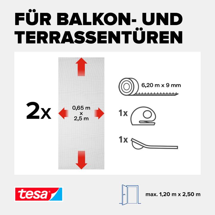 Actual product image tesa Insect screen COMFORT for windows, with Velcro tape, self-adhesive, without drilling (120 x 250 cm)