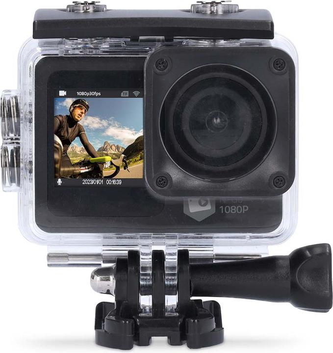 Actual product image Nedis Action Cam | Dual screen | 1080p@30fps | 12 MPixel | Waterproof up to: 30.0 m | 70 min | (30p, Wi-Fi)