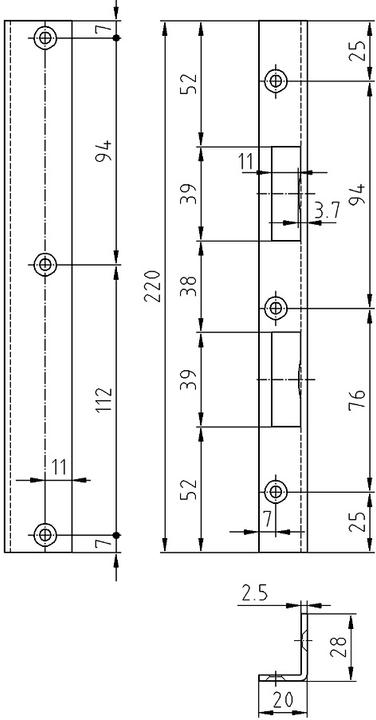 Produktbild Glutz Winkelschliessblech B-1120 (Schliessblech)