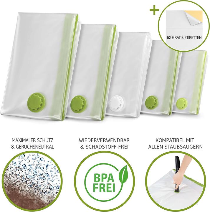 Image du produit Nordic Vakuumbeutel-Set für Kleidung (6x, Grösse S)