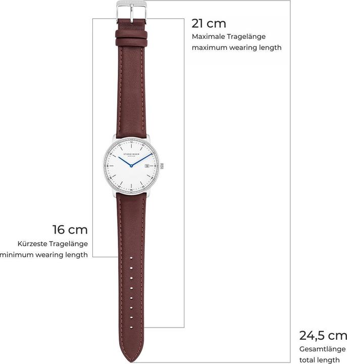 Actual product image Sterzinger Mens Quartz Watch Timepiece Genuine Leather Brown - 30476 (Analogue wristwatch, 38 mm)