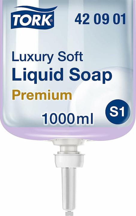 Actual product image Tork 420901 Luxury Liquid Soap Premium for S1 Soap Dispenser Systems / Mild Hand Soap in Lil (Liquid soap, 1000 ml)