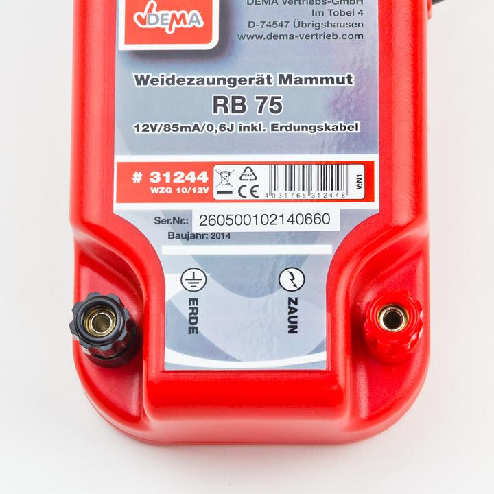 Produktbild Dema Weidezaungerät Mammut RB 75 | 12V